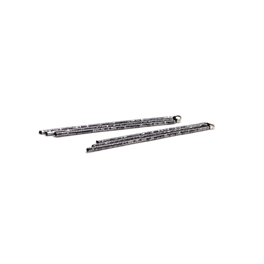 Silver hematite fringes ACCESSORI | FRANGEEMAT ARG CORTE